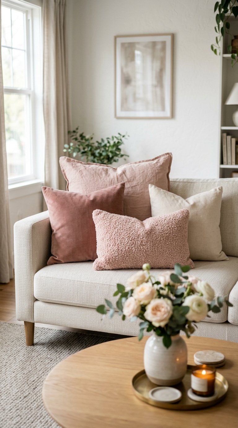 Decorate with Pink Throw Pillows