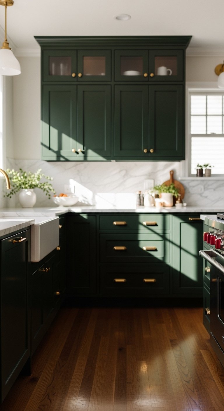 Deep Forest Green Cabinets
