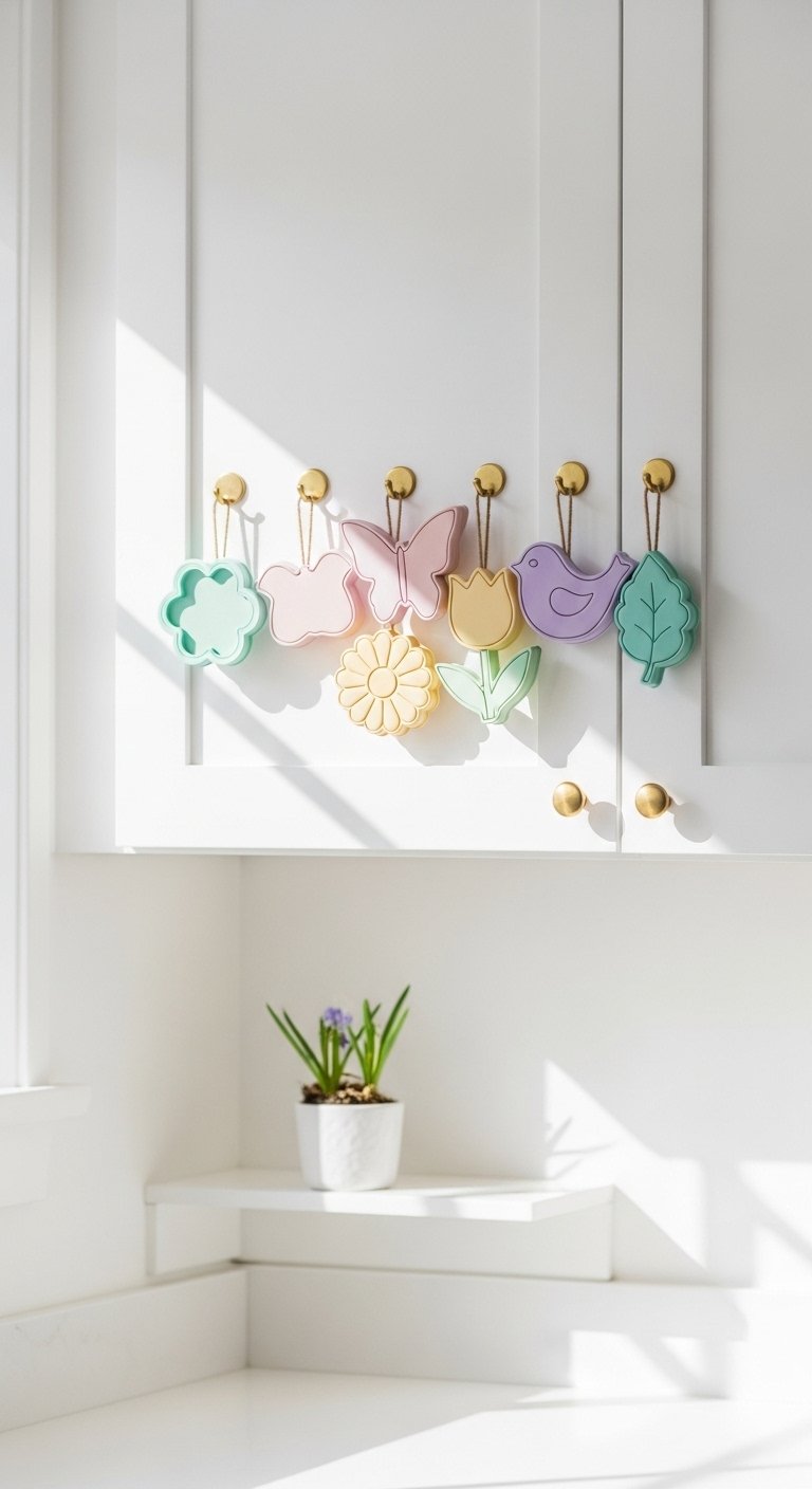 Display Spring Cookie Cutters as Wall Decor