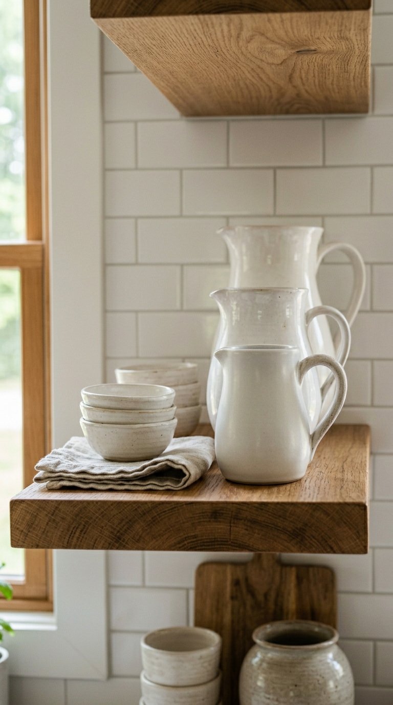Display a Collection of White Pitchers