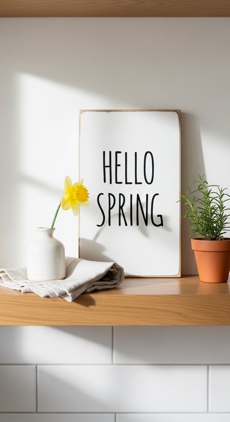 Display a Wooden or Ceramic Spring Sign