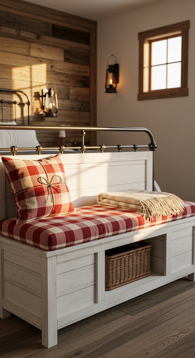 Farmhouse Bench With Shiplap Detail