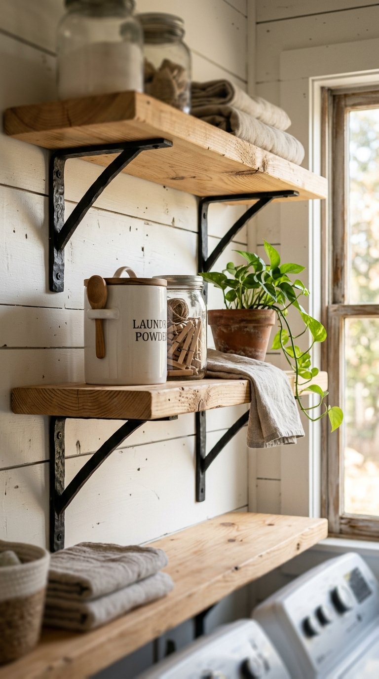 Farmhouse Style Wood Shelves