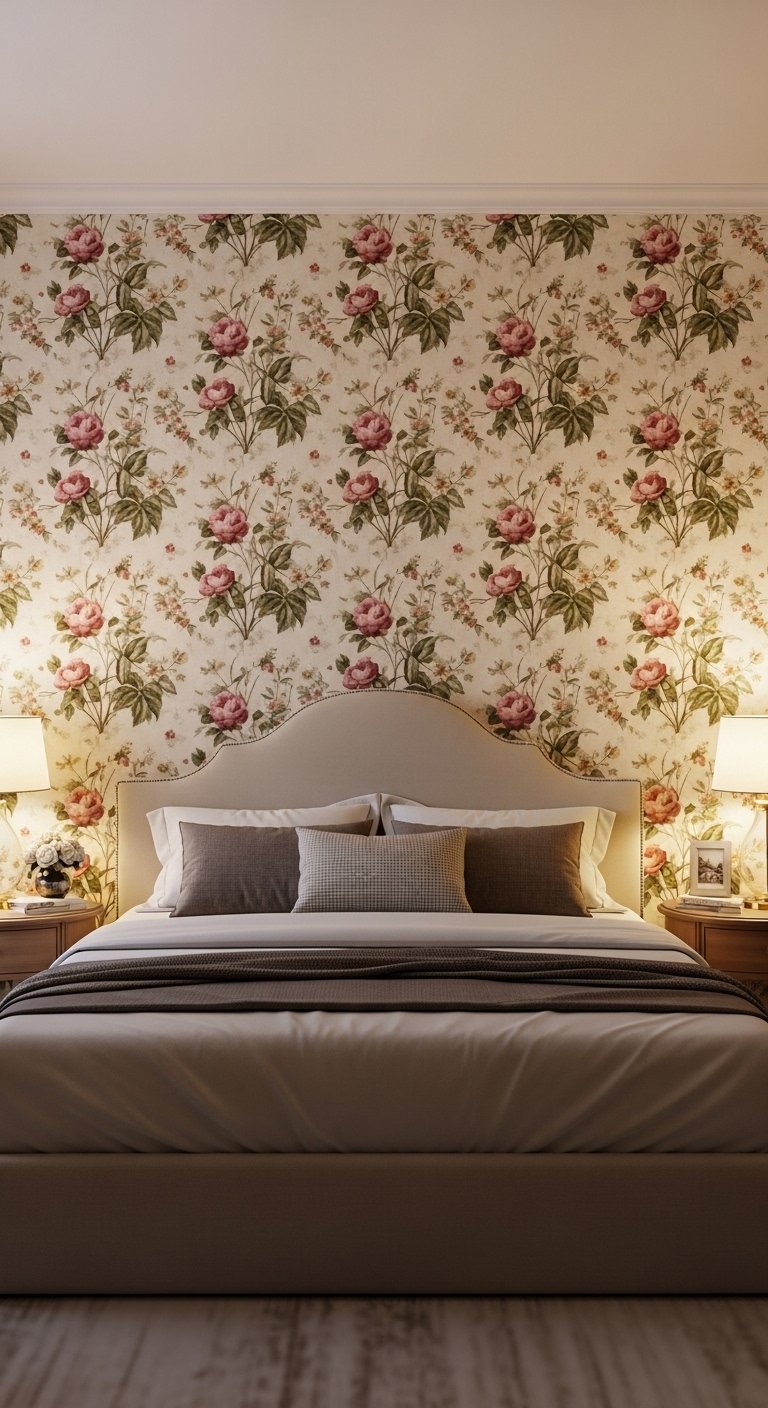 Floral Wallpaper Accent Wall