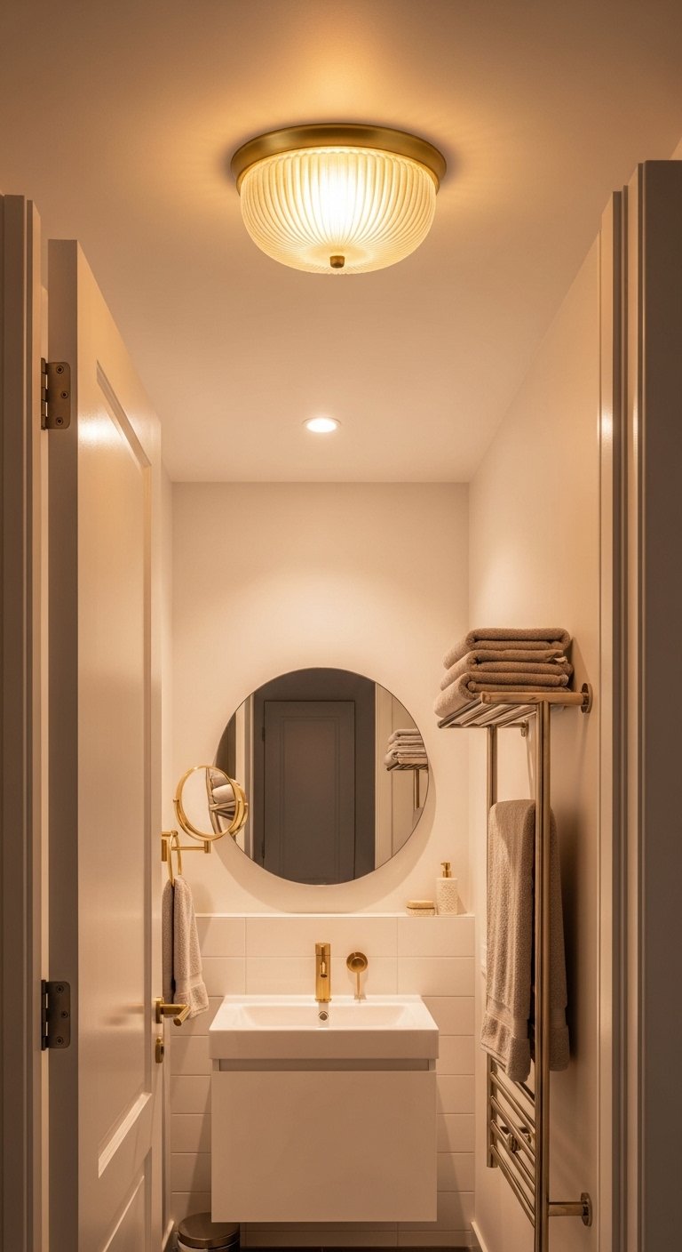 Flush Mount Ceiling Light for Small Bathrooms