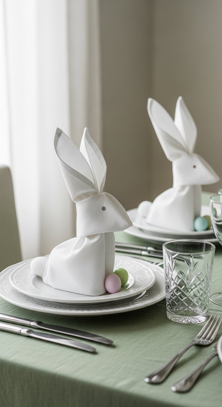 Fold Your Napkins Into Bunny Shapes