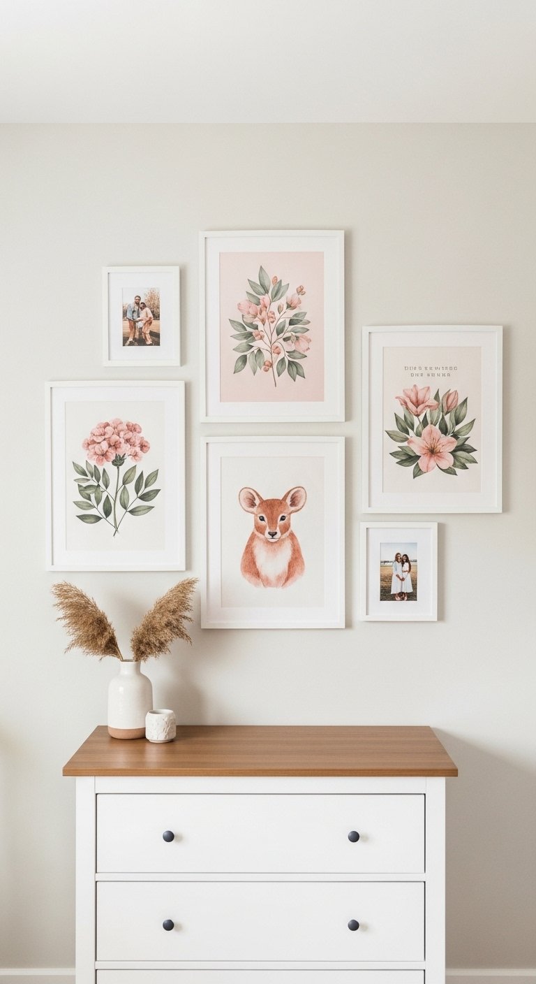 Gallery Wall With a Mix of Art 