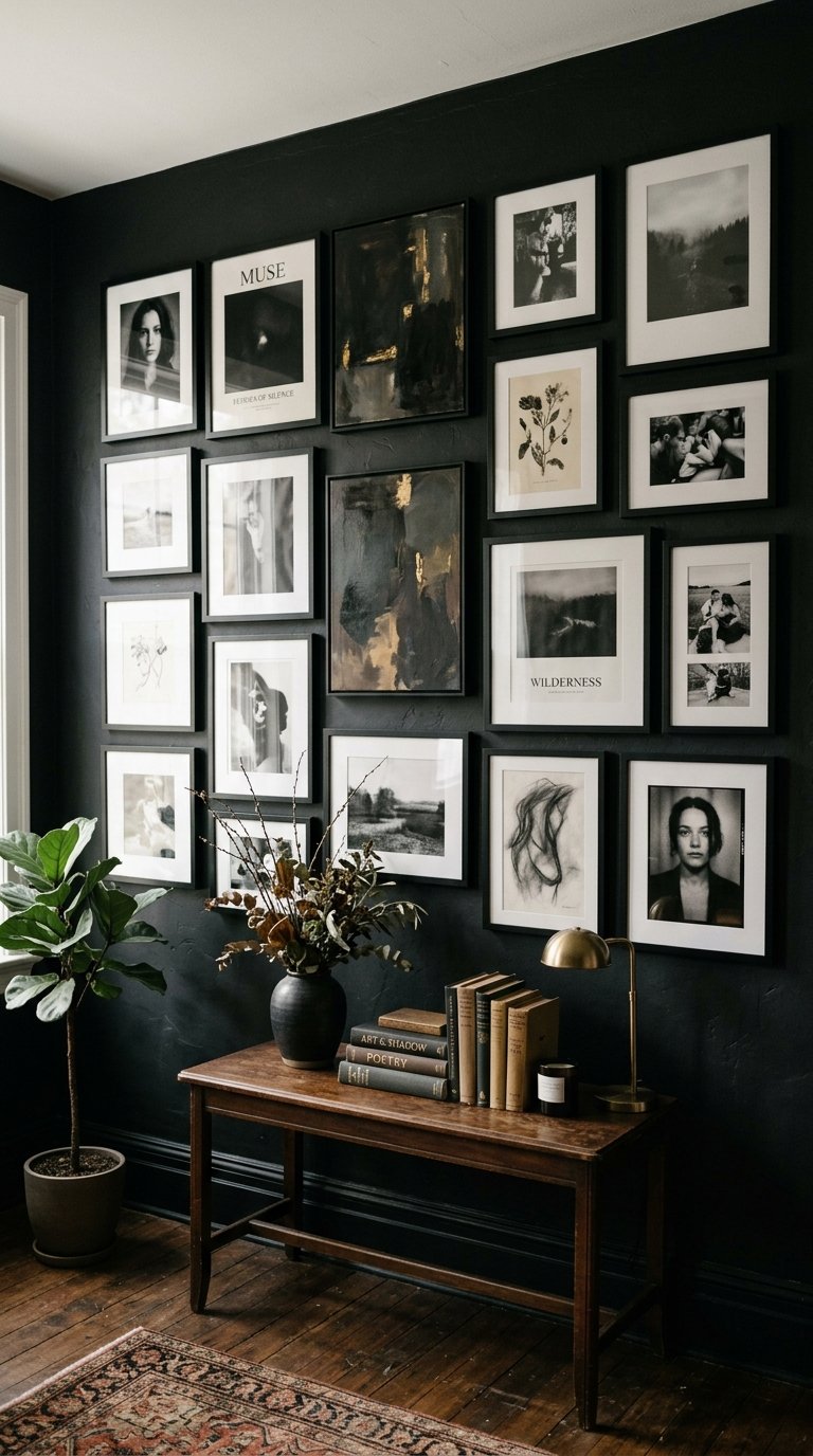 Gallery Wall in Dark Frames