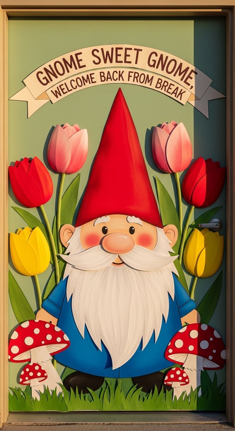 Garden Gnome Welcome Door