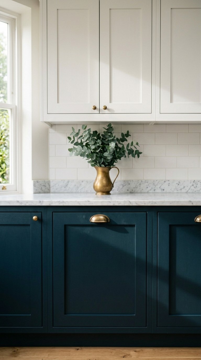 Go Deep Navy on the Lower Cabinets