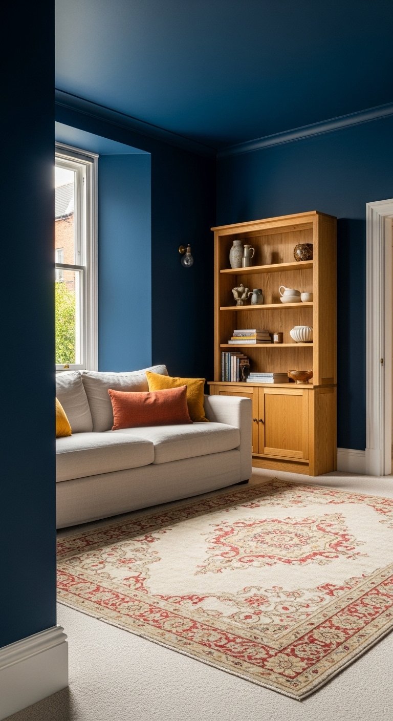 Go With a Navy Blue Living Room