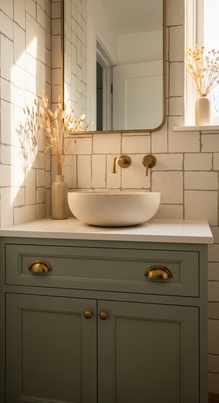 Green Bathroom Cabinet