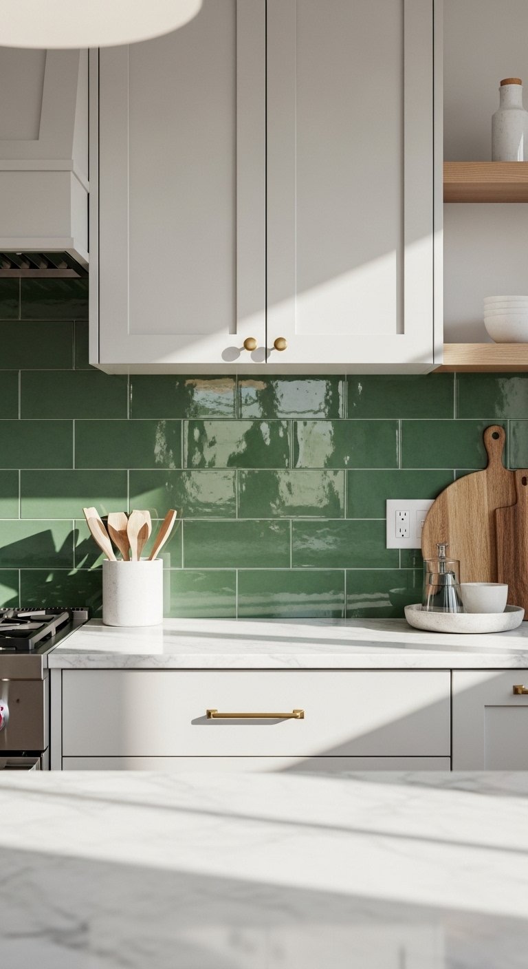 Green Tile Backsplash