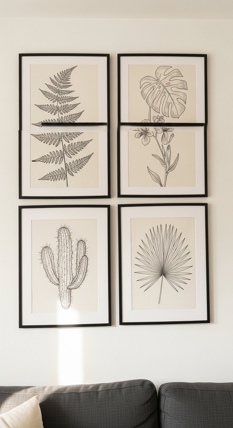 Hang Framed Botanical Prints in a Grid