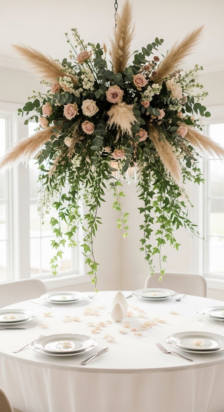 Hang a Floral Chandelier Above the Table