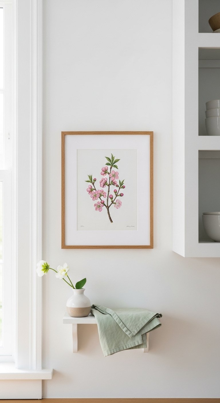 Hang a Small Botanical Print in the Kitchen