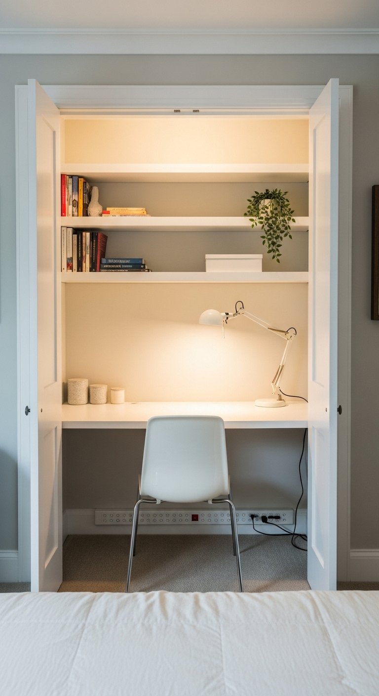 Hidden Desk in a Closet Conversion

