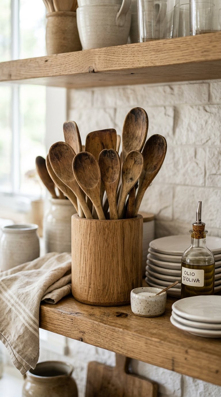 Include a Wooden Utensil Holder
