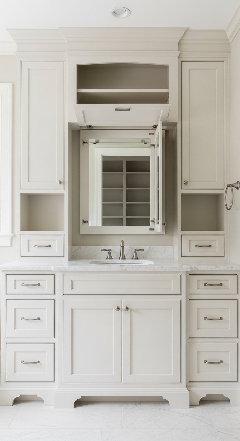 Incorporate Built-In Storage Around the Vanity