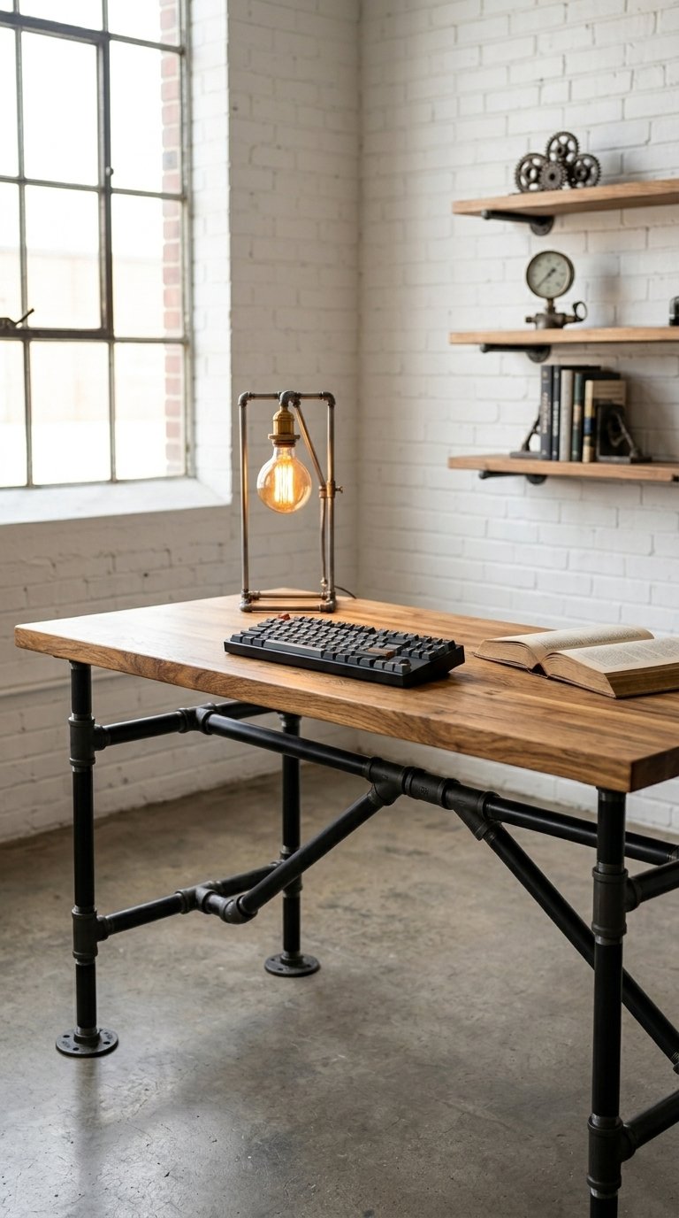 Industrial Pipe Frame Desk
