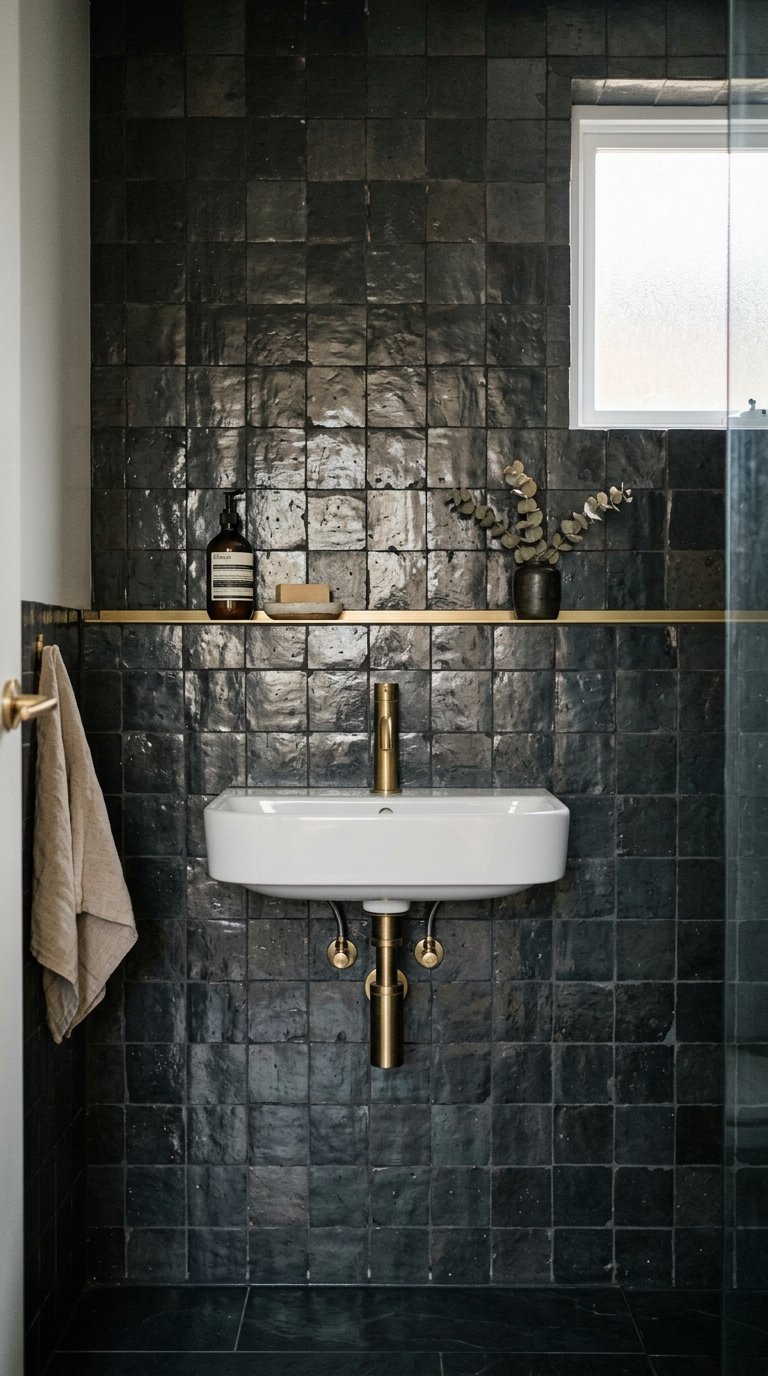 Install Dark Zellige or Handmade Tiles