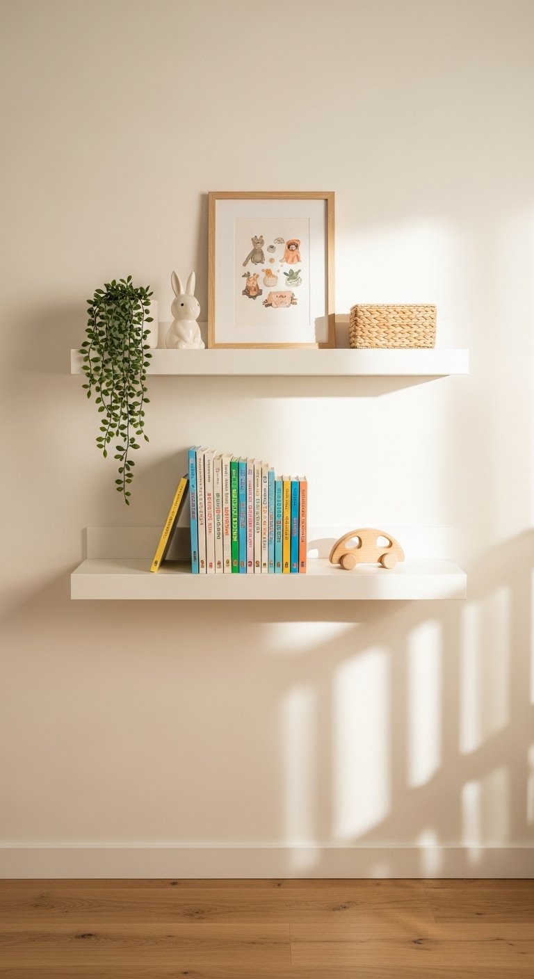 Install Floating Shelves for Display and Storage