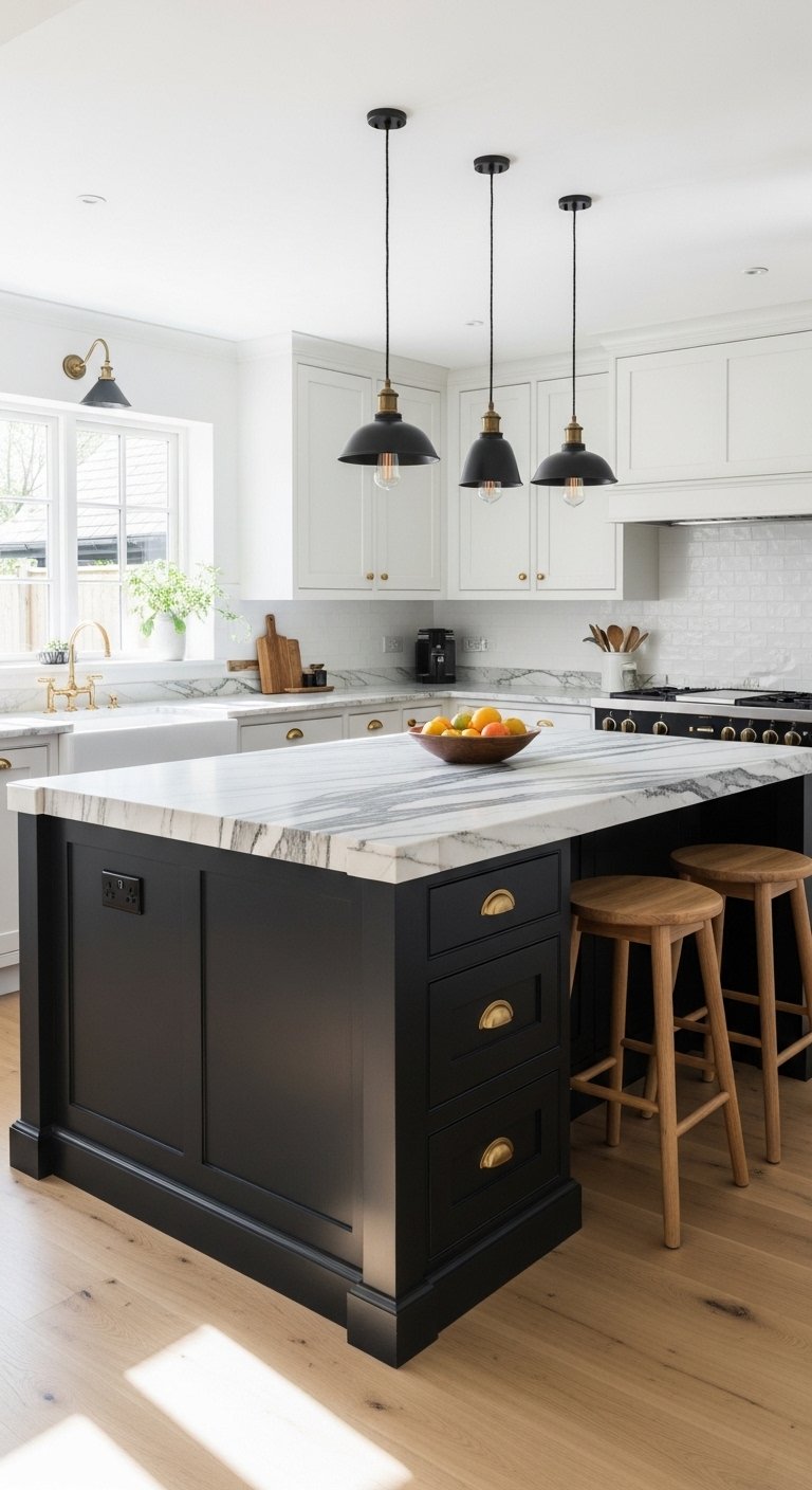 Install a Black Kitchen Island