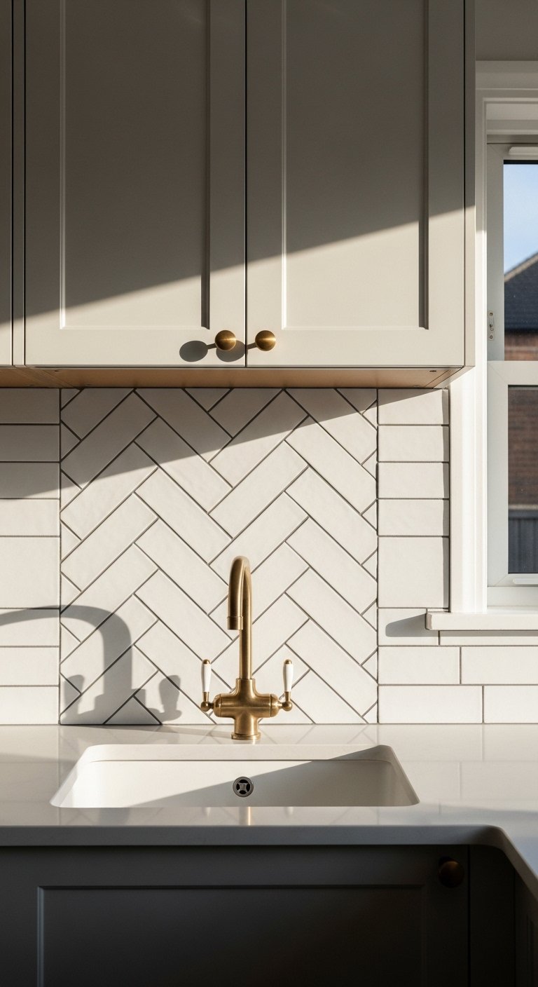 Install a Herringbone or Subway Tile Backsplash