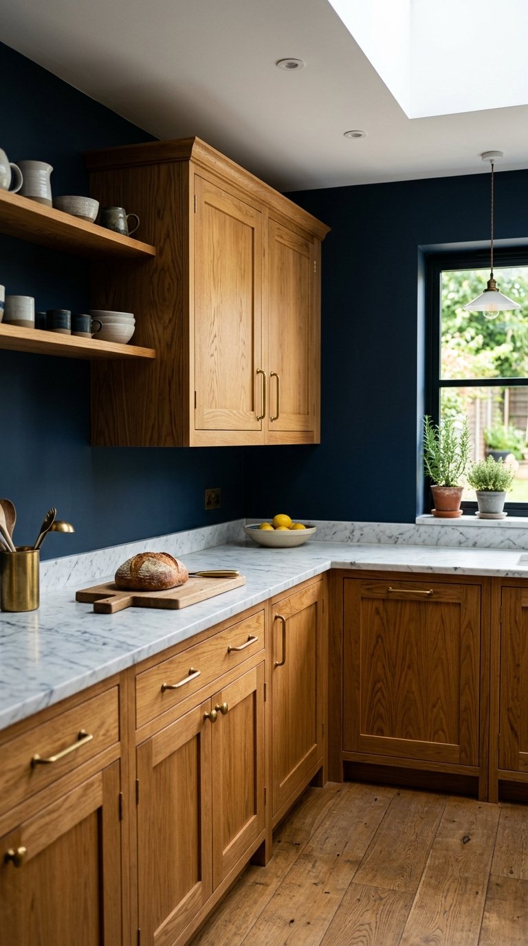Install an Oak Kitchen in a Dark Color Kitchen