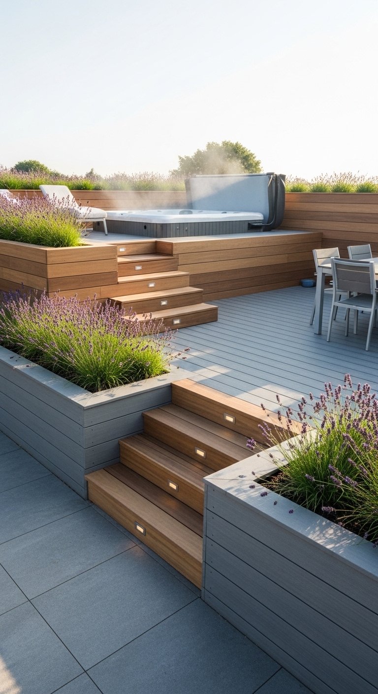 Jacuzzi Deck with Multiple Levels
