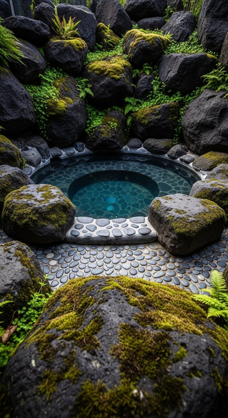 Jacuzzi with Natural Rock Surround