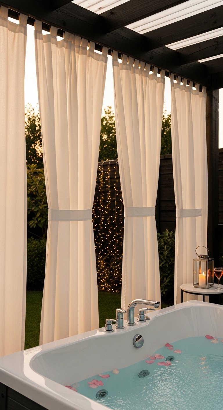 Jacuzzi with Outdoor Curtains