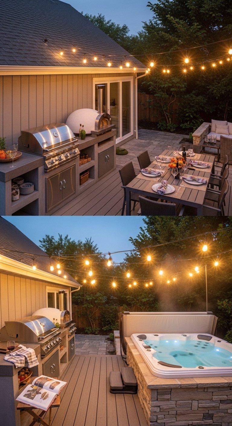 Jacuzzi with Outdoor Kitchen Nearby