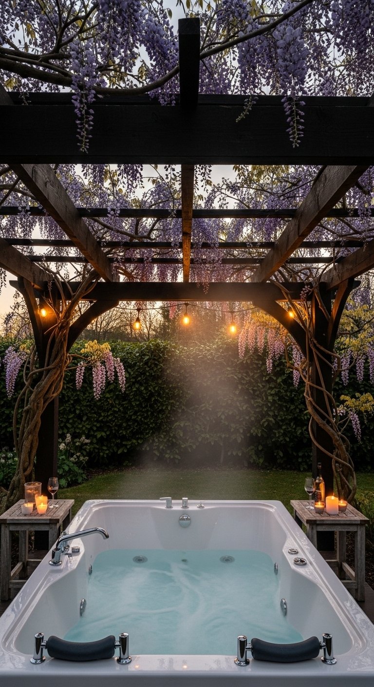 Jacuzzi with Pergola Overhead