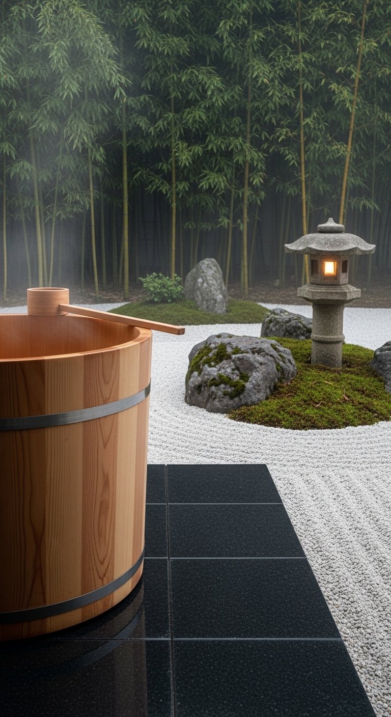 Japanese Soaking Tub Outdoors