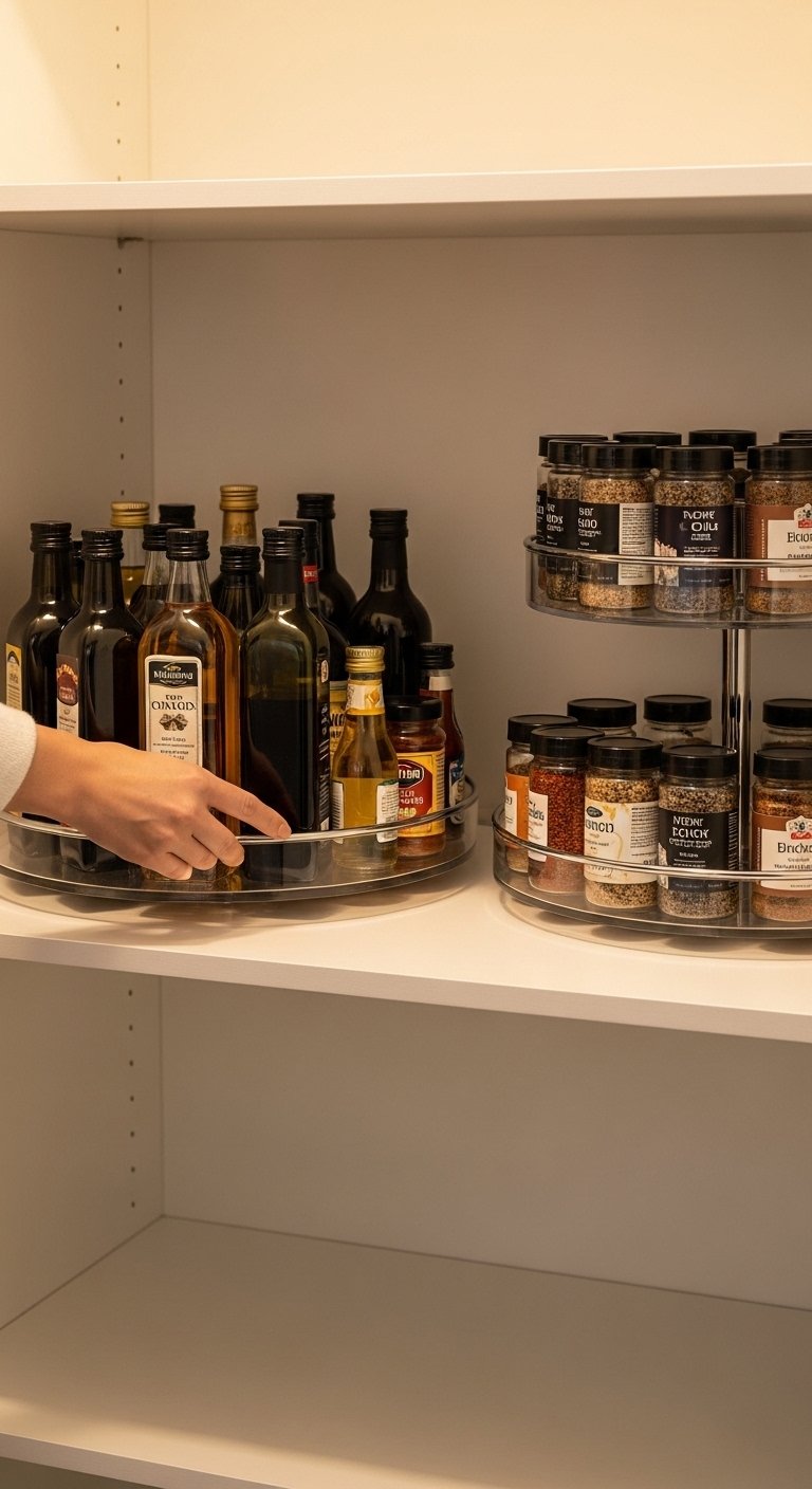 Lazy Susans on Every Deep Shelf