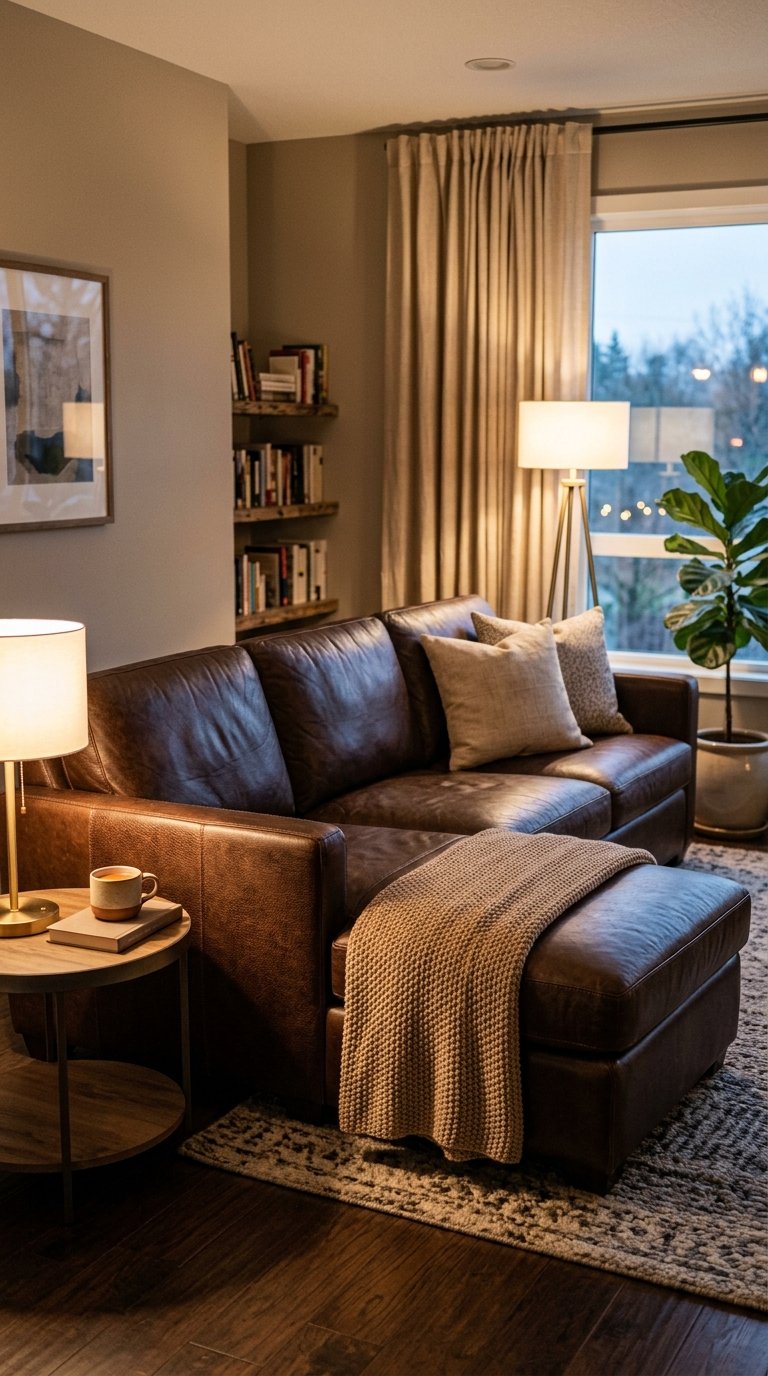 Leather Chaise Sectional