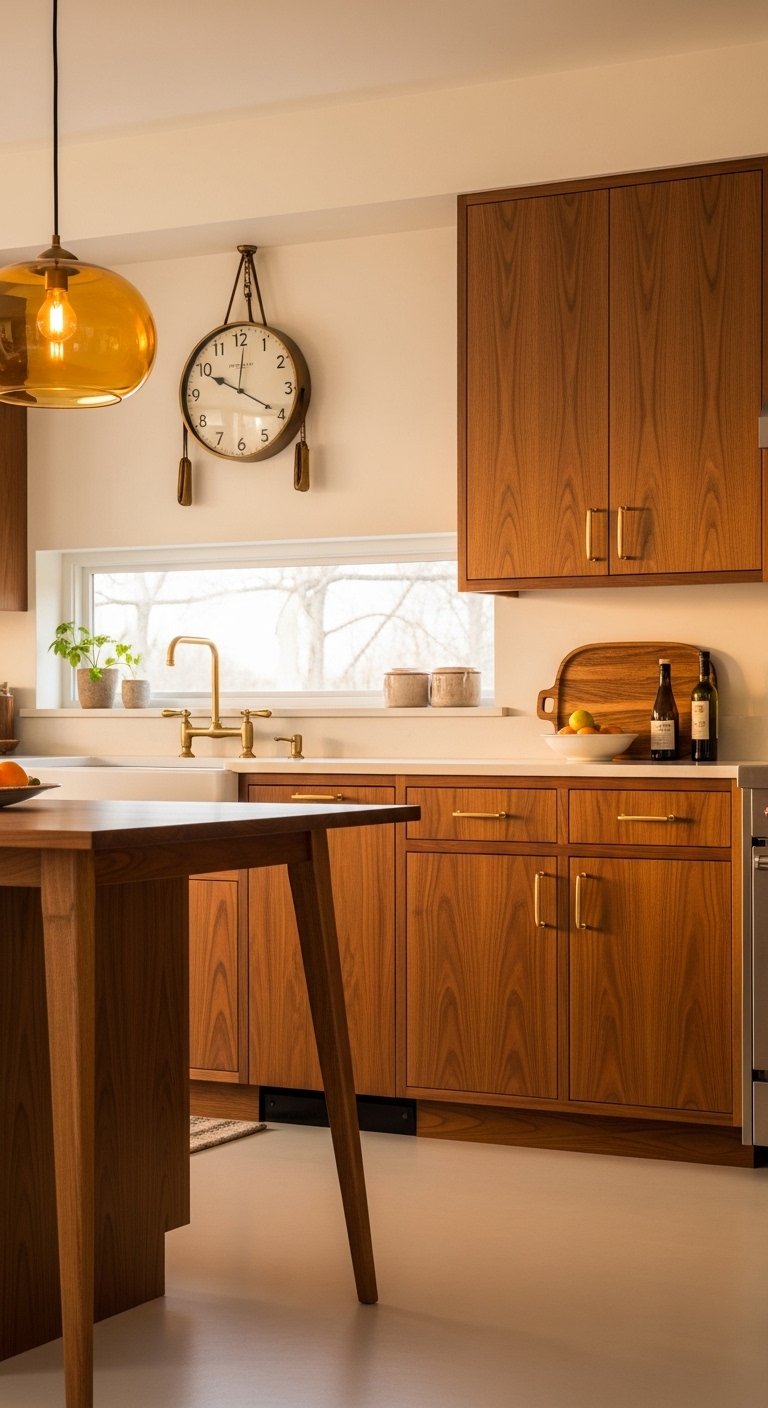 Mid-Century Modern Brown Kitchen