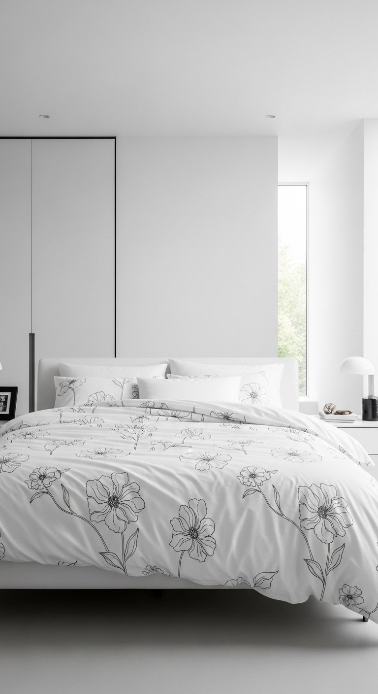 Minimalist Floral Bedding