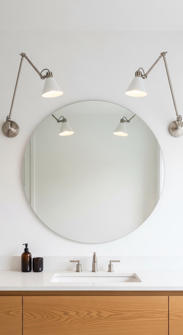 Minimalist Single-Arm Swing Sconces