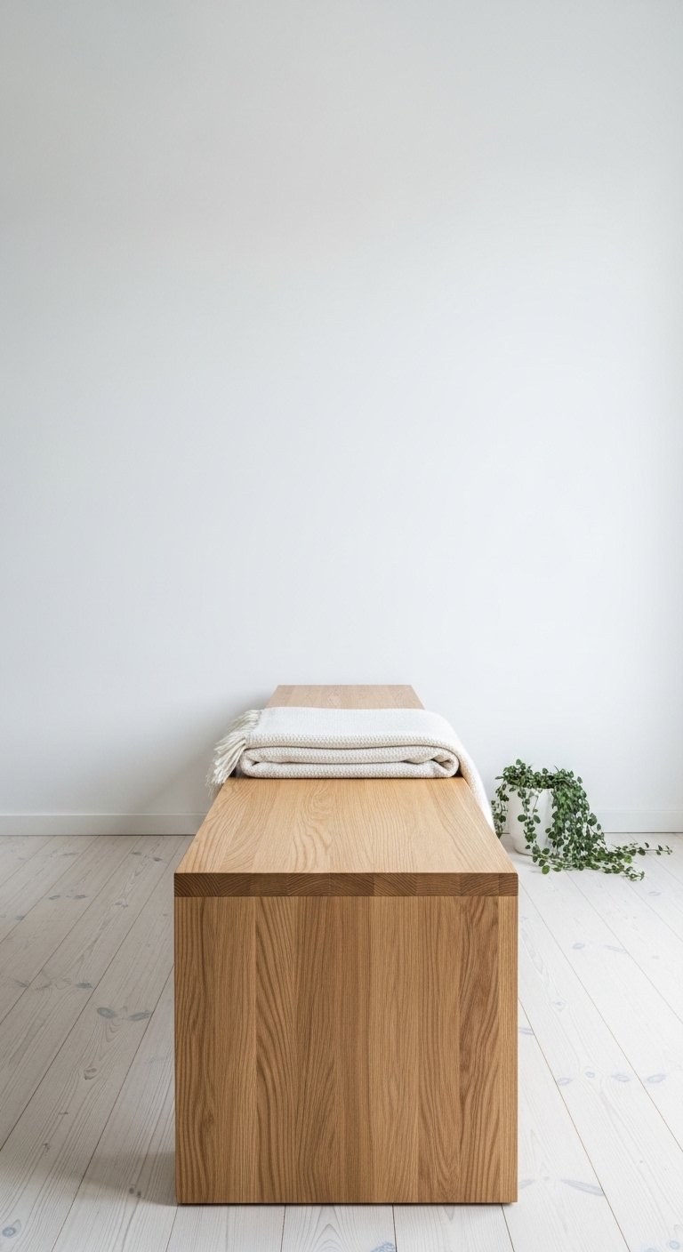 Minimalist Wood Bench With Clean Lines