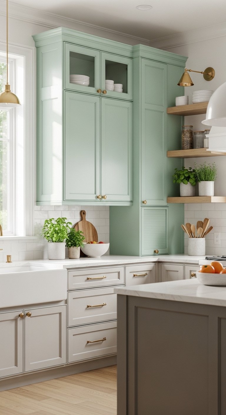 Minty Fresh Upper Cabinets