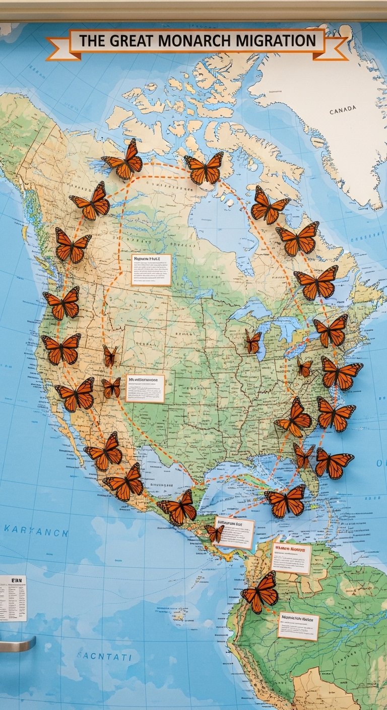 Monarch Butterfly Migration Map