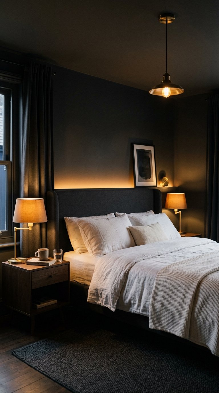 Moody Dark Gray Bedroom