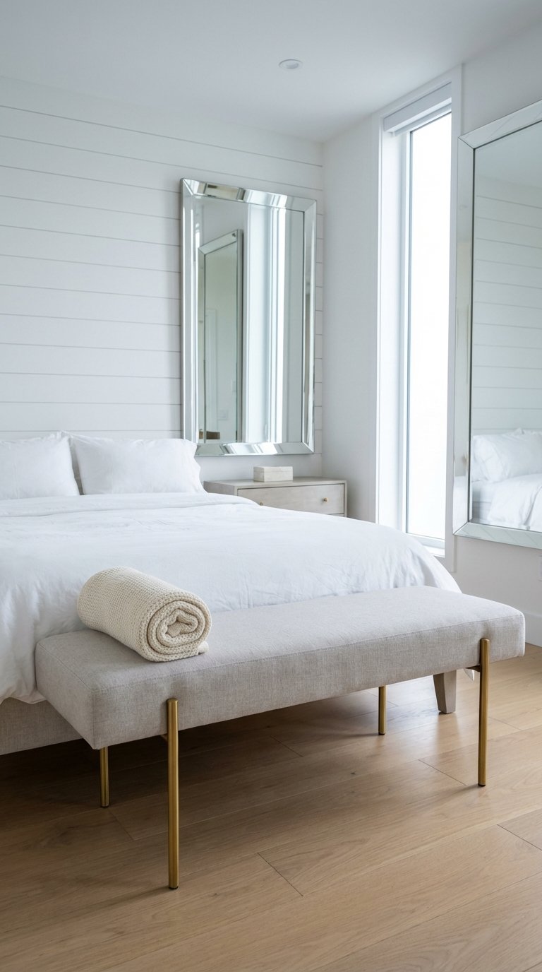 Narrow Entryway-Style Bench for Small Bedrooms