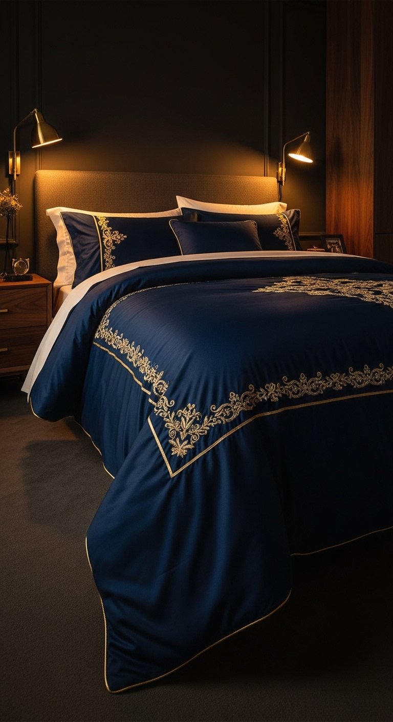 Navy Blue and Gold Luxury Set