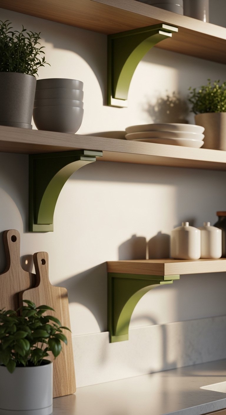 Olive Shelving Accents