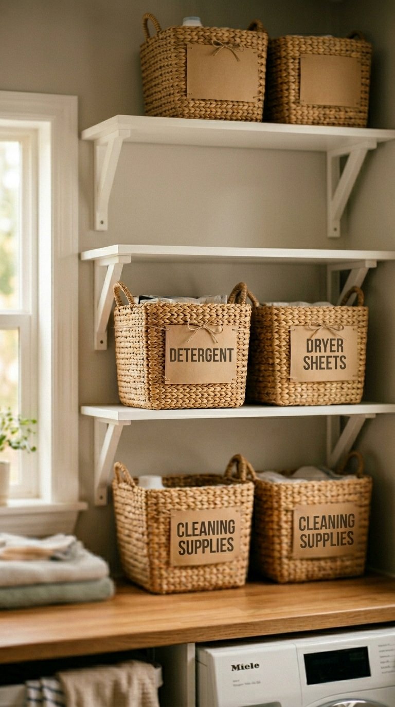 Open Shelves with Matching Baskets