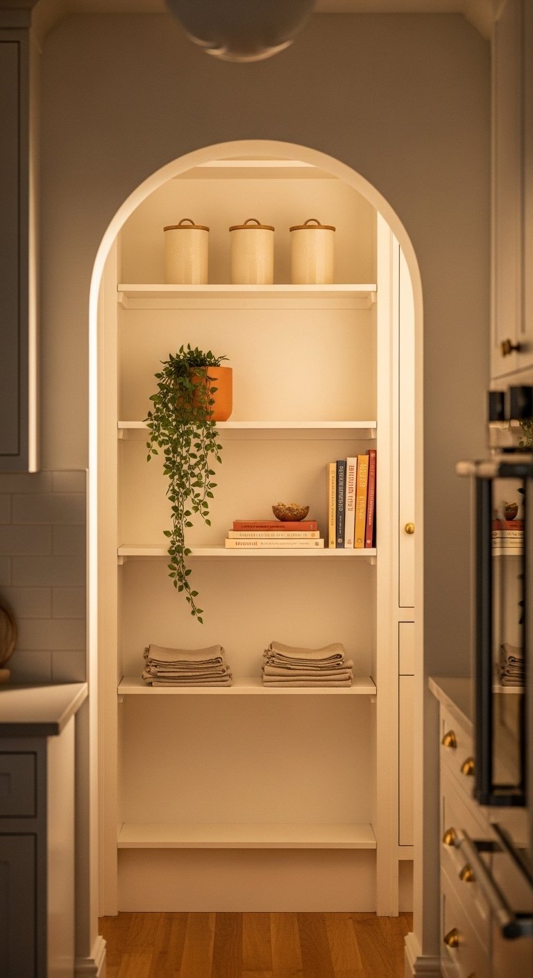 Open Shelving on a Feature Wall
