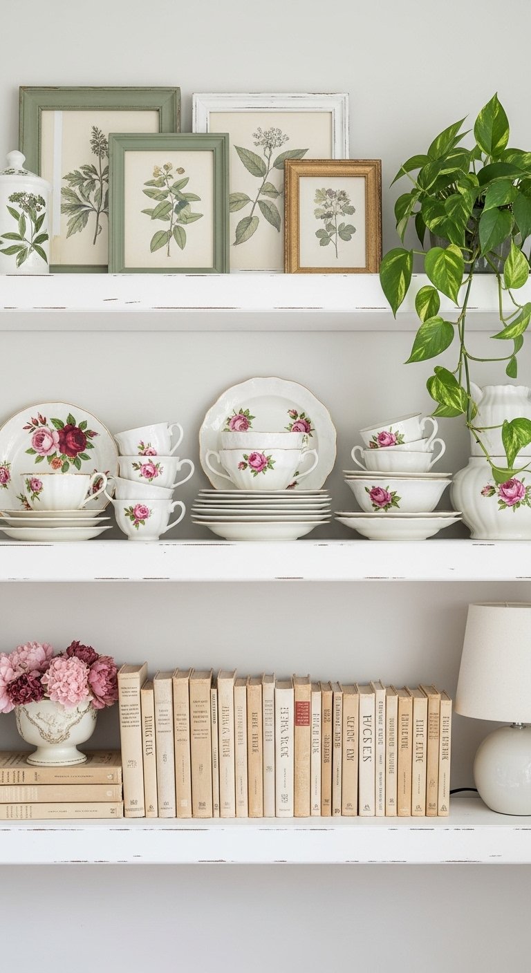 Open Shelving with Vintage Display